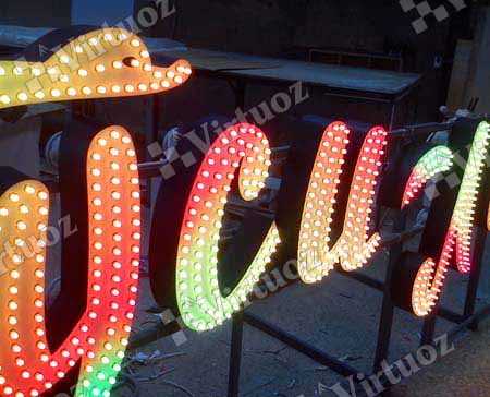 Мигающие буквы для ресторана буквы с подсветкой открытыми светодиодами
